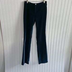 Vintage 90s Y2K Ralph Lauren Black Label Navy Blue Velour Low Rise Boot Cut Pant